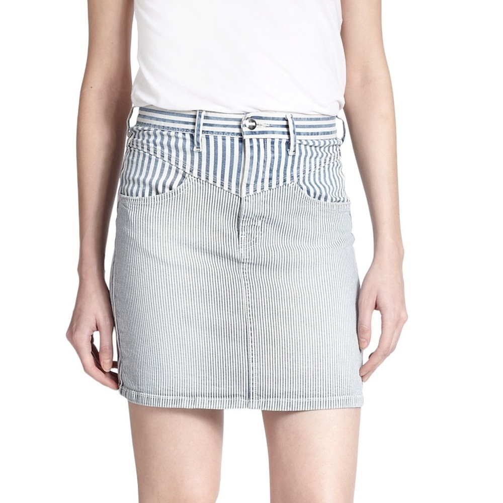 🐞 Koral Bari Striped Denim Mini Skirt NWT